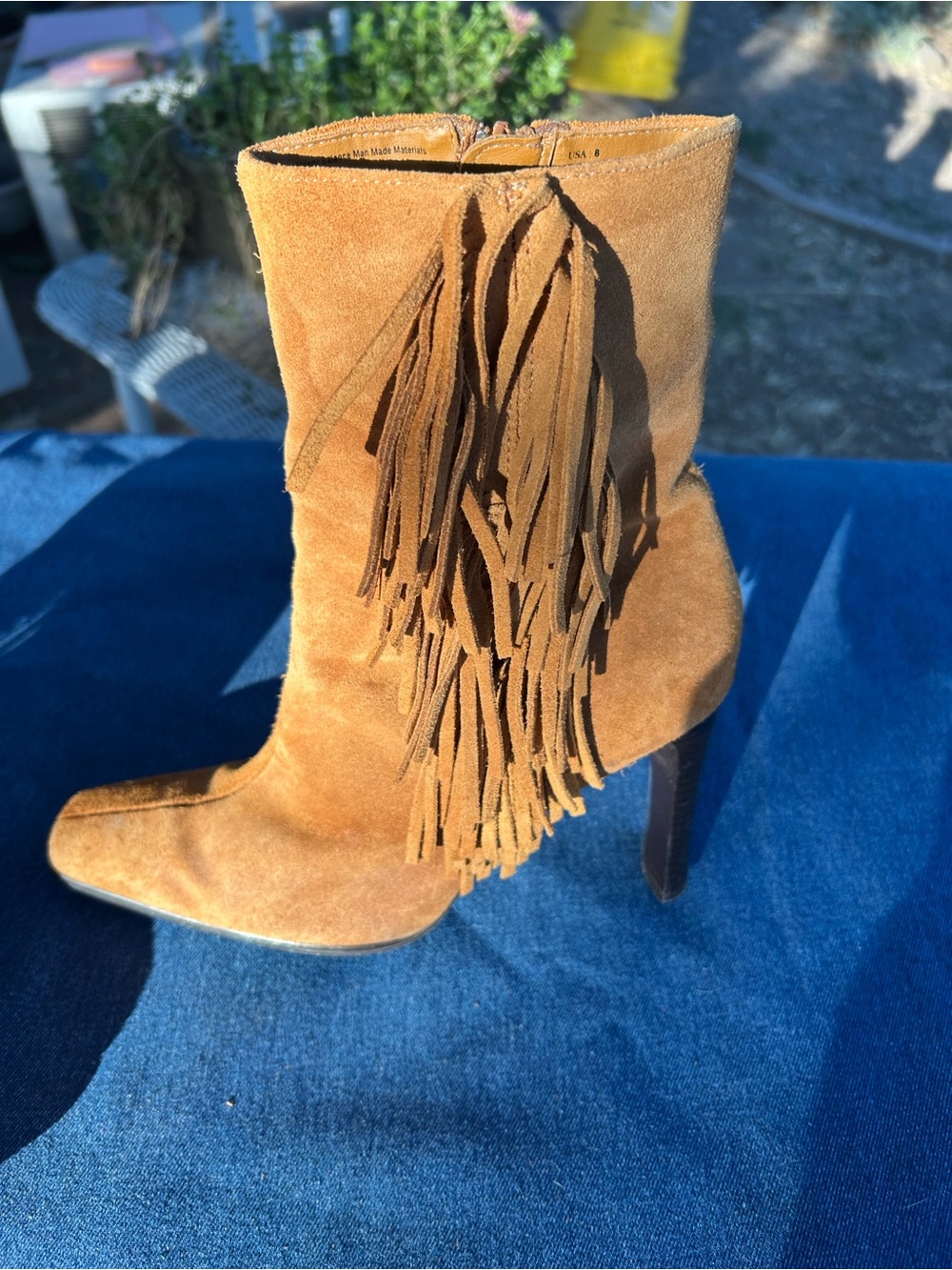 Women’s Fringe Suede Ankle Boots - size 8